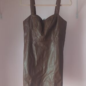 a new day Chocolate Faux Leather Dress